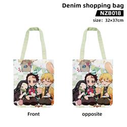 Demon slayer kimets anime denim shopping bag 32*37cm