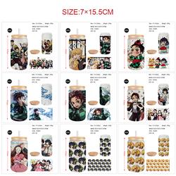 Demon slayer kimets anime glass cup 450ml