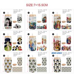 One Piece anime glass cup 450ml