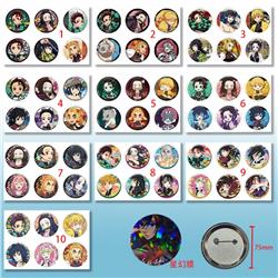 Demon slayer kimets anime pin 6pcs a set 75mm