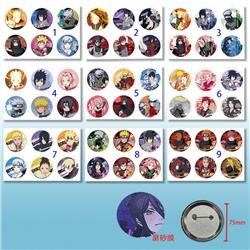 Naruto anime pin 6pcs a set 75mm