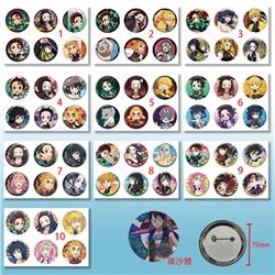 Demon slayer kimets anime pin 6pcs a set 75mm