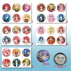 Bocchi the rock anime pin 6pcs a set 75mm