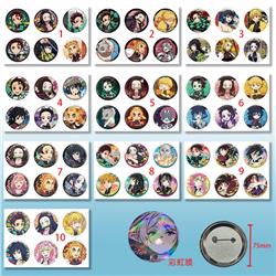 Demon slayer kimets anime pin 6pcs a set 75mm