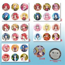 Bocchi the rock anime pin 6pcs a set 75mm