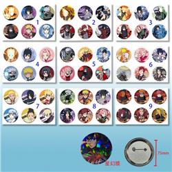 Naruto anime pin 6pcs a set 75mm