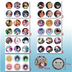 chainsaw man anime pin 6pcs a set 75mm