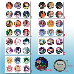 chainsaw man anime pin 6pcs a set 75mm