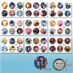 Naruto anime pin 6pcs a set 75mm