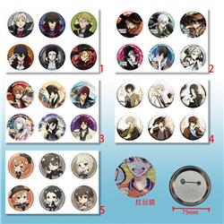 Bungo Stray Dogs anime pin 6pcs a set 75mm