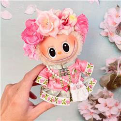 Labubu anime 17cm doll change clothes  (Headwear+Top+Skirt+Bag)