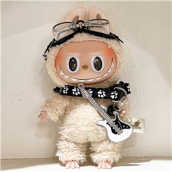 Labubu anime 17cm doll change clothes(Goggles+collar+guitar)