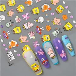 SpongeBob anime 5D relief nail sticker