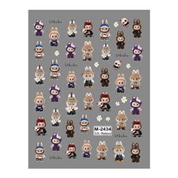 Labubu anime 5D relief nail sticker