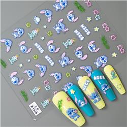stitch anime 5D relief nail sticker