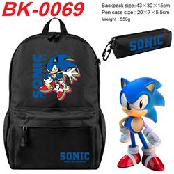 Sonic anime backpack+pencil bag