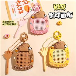 Capybara anime magnetic steel ball drawing board keychain