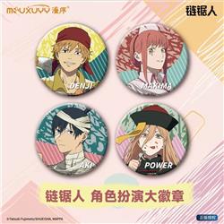 chainsaw man anime pin 4pcs a set 75mm