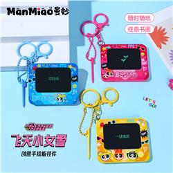 The powerpuff girls  anime drawing board keychain