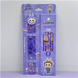 Labubu anime pencil ruler set 2pcs a set