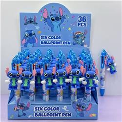 stitch anime six color ballpoint pen 36pcs a set