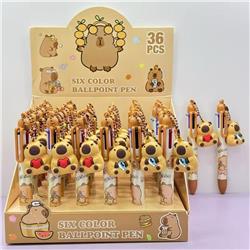 Capybara anime six color ballpoint pen 36pcs a set