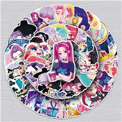 Kpop demon hunters anime waterproof stickers 50pcs a set