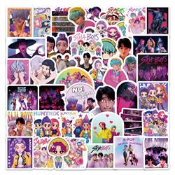Kpop demon hunters anime waterproof stickers 100pcs a set