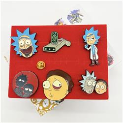 Rick and Morty anime pin set
