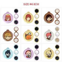 chainsaw man anime multi functional small mirror and comb 5 pcs a set