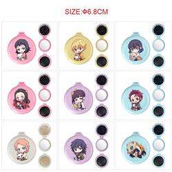 Demon slayer kimets anime multi functional small mirror and comb 5 pcs a set