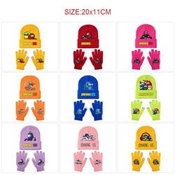 Among Us anime hat and glove set
