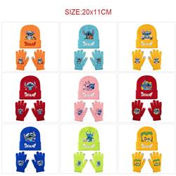 stitch anime hat and glove set
