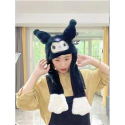 Kuromi anime Plush hat ears move and glow