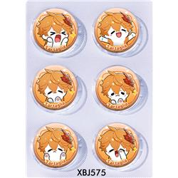 Genshin Impact anime pin 6pcs a set 25mm