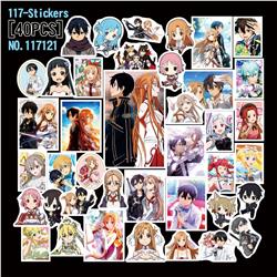 Sword art online anime stickers 40pcs a set 2 pcs