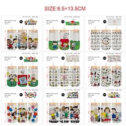 Snoopy anime glass cup 350ml