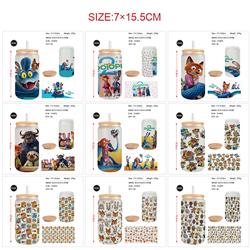 Zootopia anime glass cup 450ml
