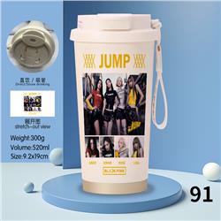 black pink anime coffee cup