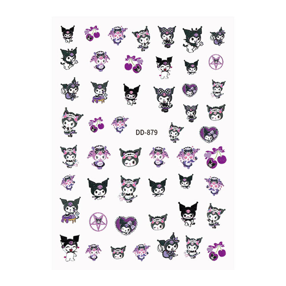 Kuromi anime 3D nail sticker