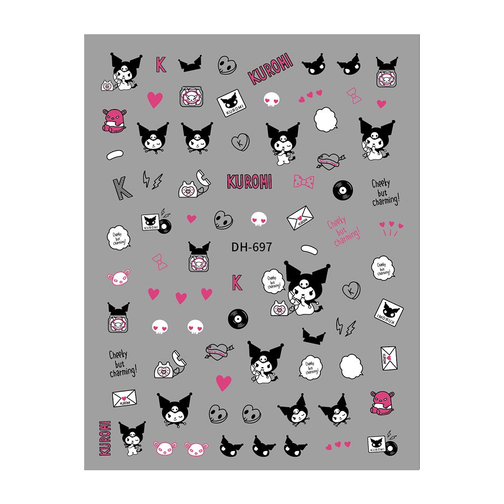 Kuromi anime 3D nail sticker