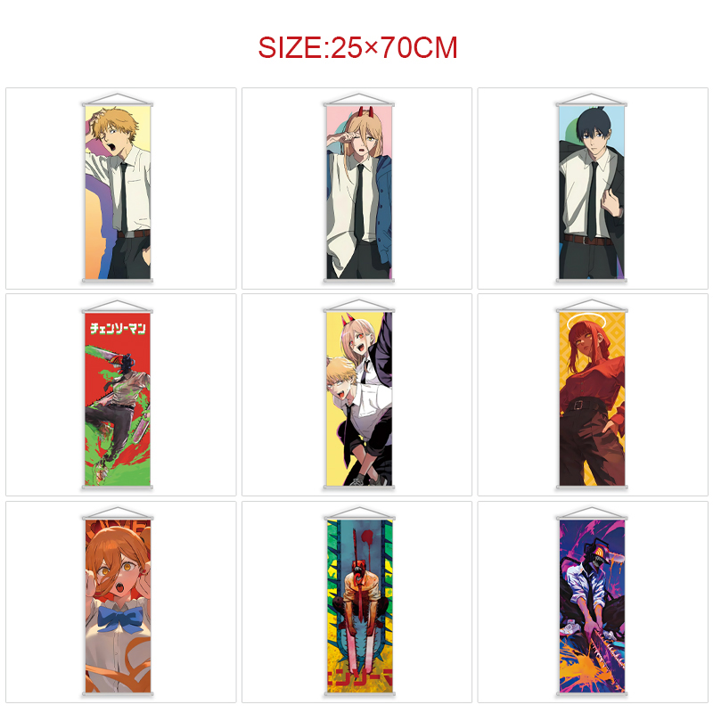 chainsaw man anime wallscroll 25*70cm price for 5 pcs