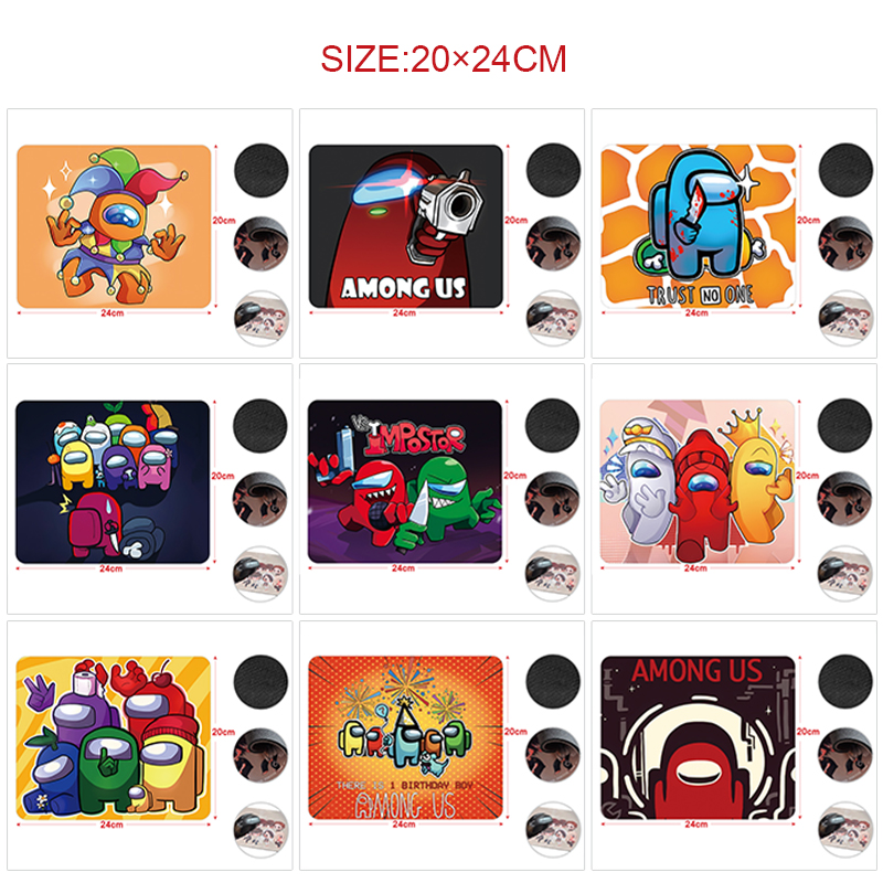 Among Us anime Mouse pad 24*20cm 5pcs a set