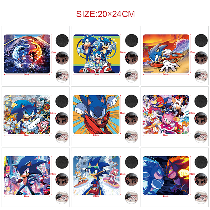 Sonic anime Mouse pad 24*20cm 5pcs a set