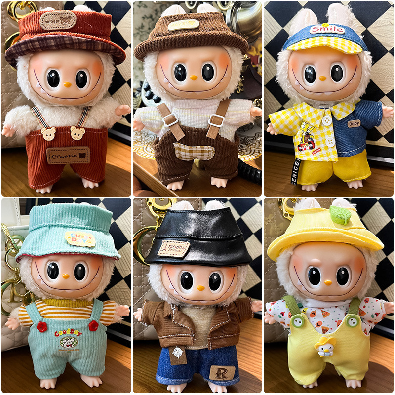 Labubu anime 17cm doll change clothes (hat+clothes)