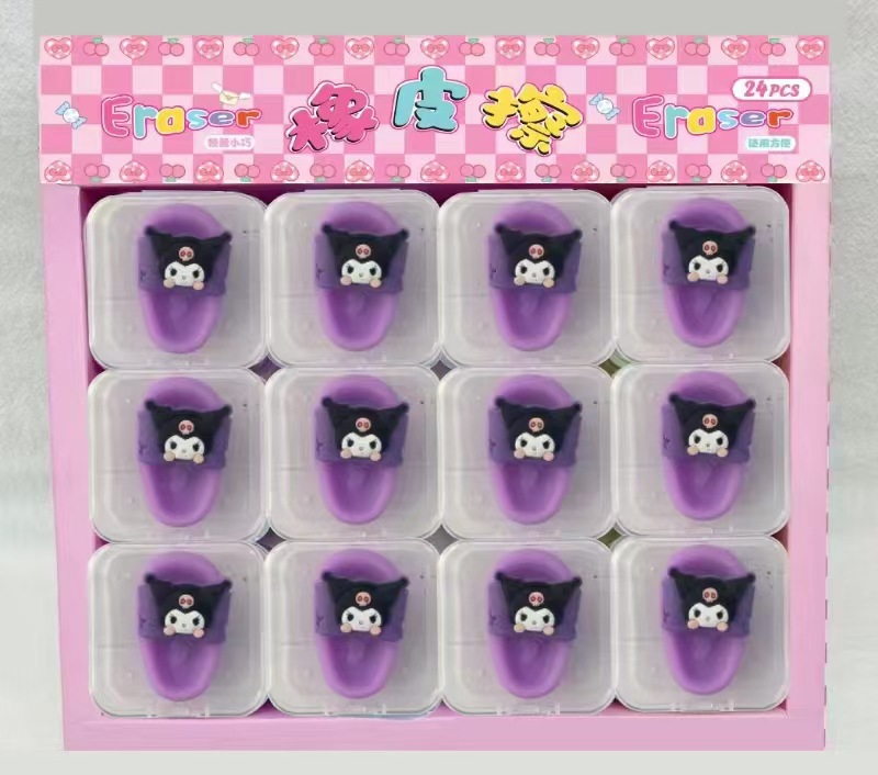 Kuromi anime eraser 24pcs a set