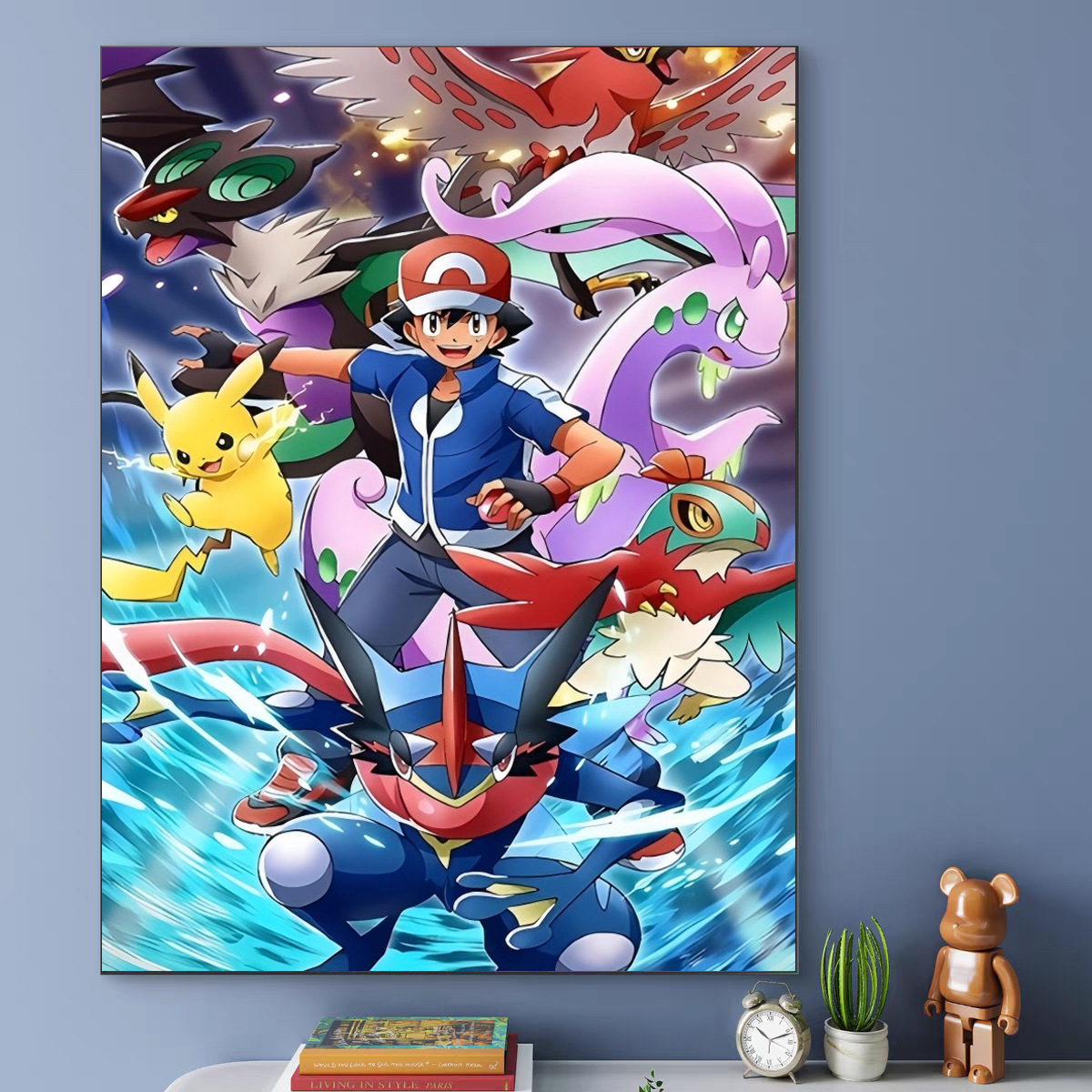 Pokemon anime DIY digital oil painting with frame(boxed)40*50cm