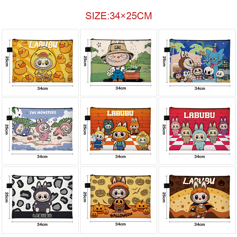 Labubu anime A4 file bag