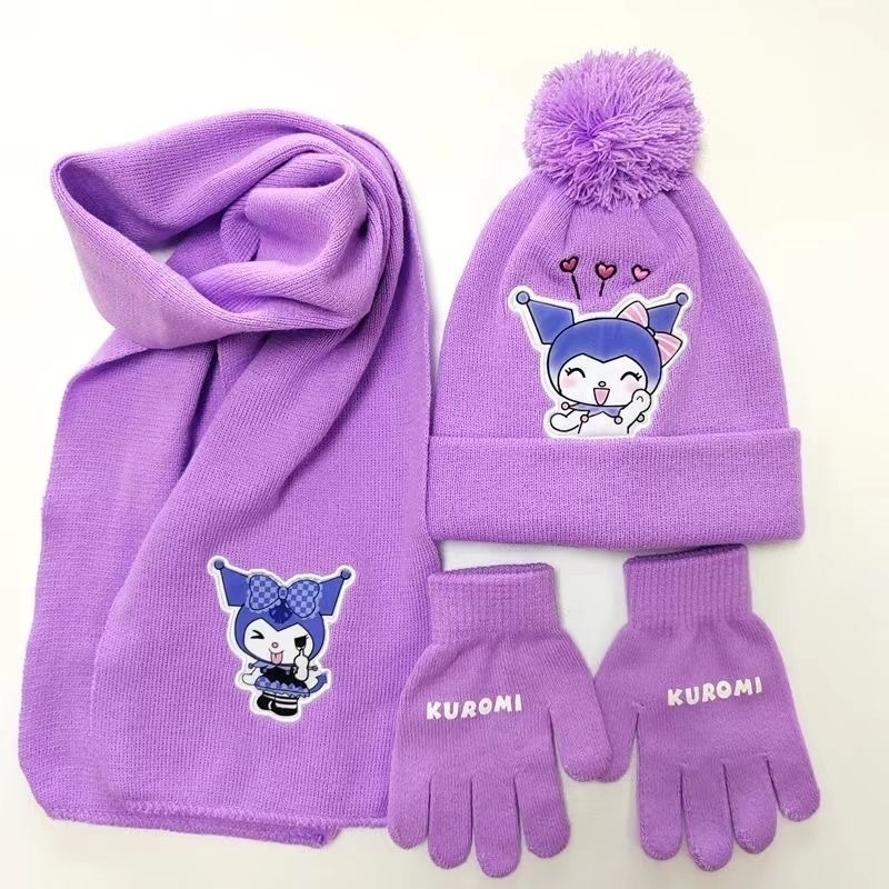 Kuromi anime hat kid 3pcs a set