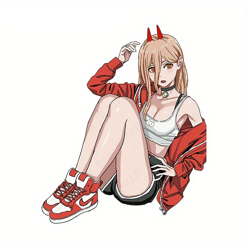 chainsaw man anime car sticker 13cm